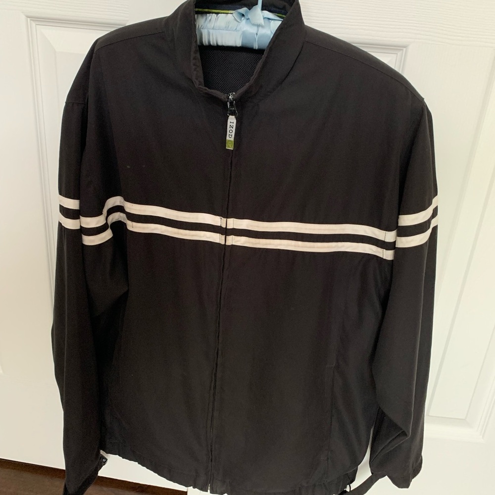 Black Jacket with White Stripes